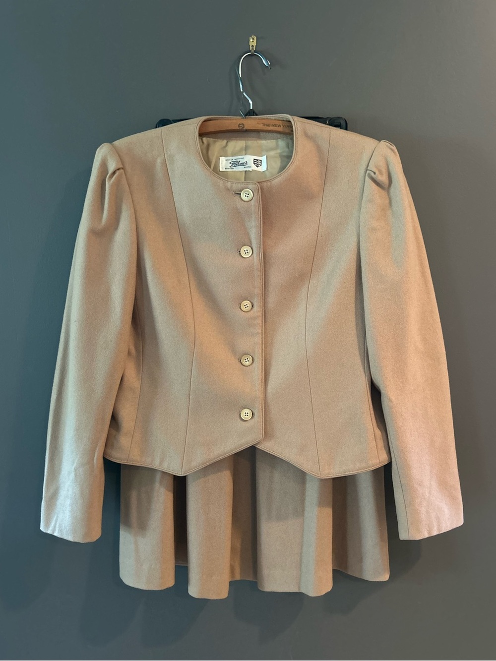 Vintage Filene’s of Boston Wool Skirt Suit, Modern Sz 4, Dark Academia